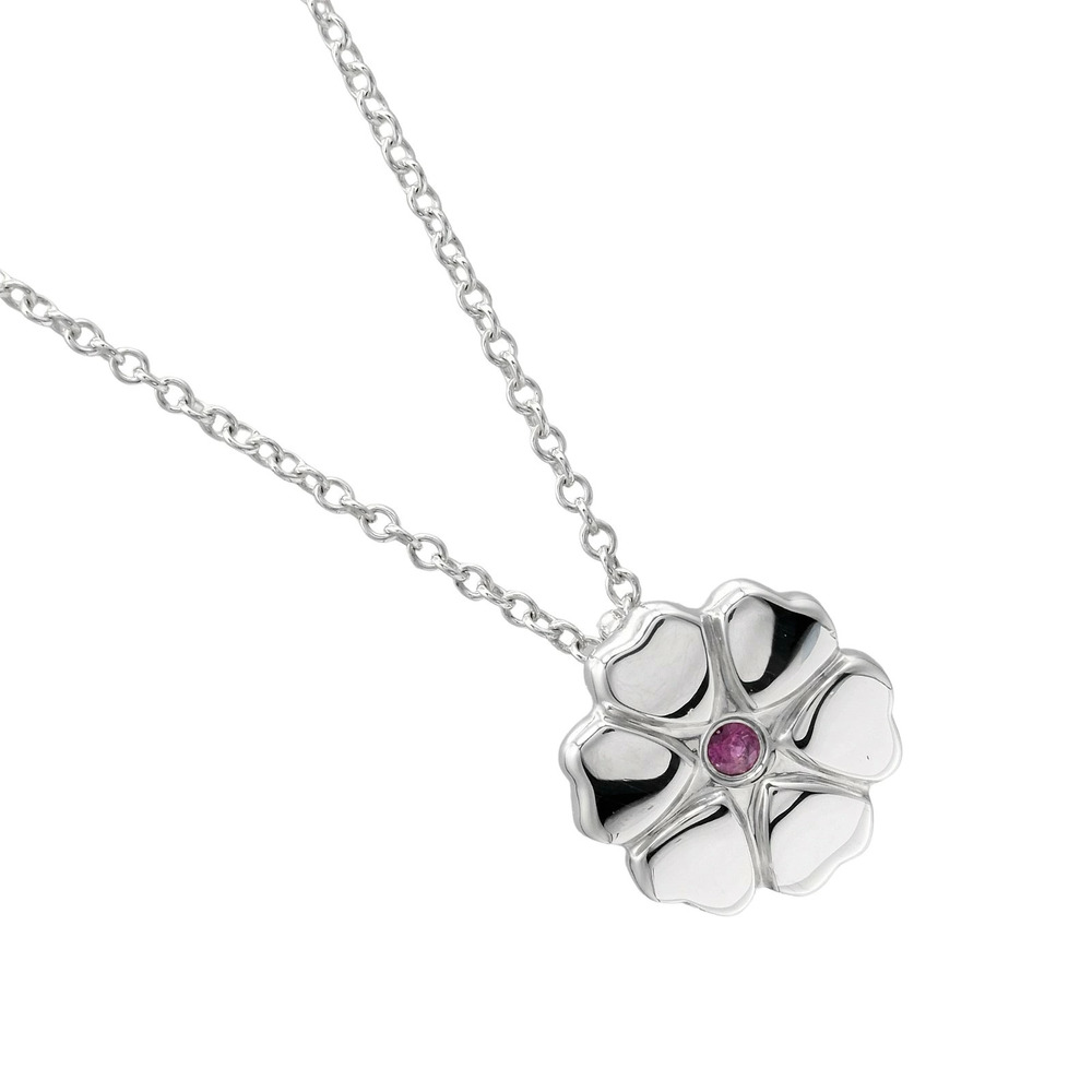 Tiffany Co Crown of Hearts Necklace Sterling Silver Pink Sapphire Silver Pink